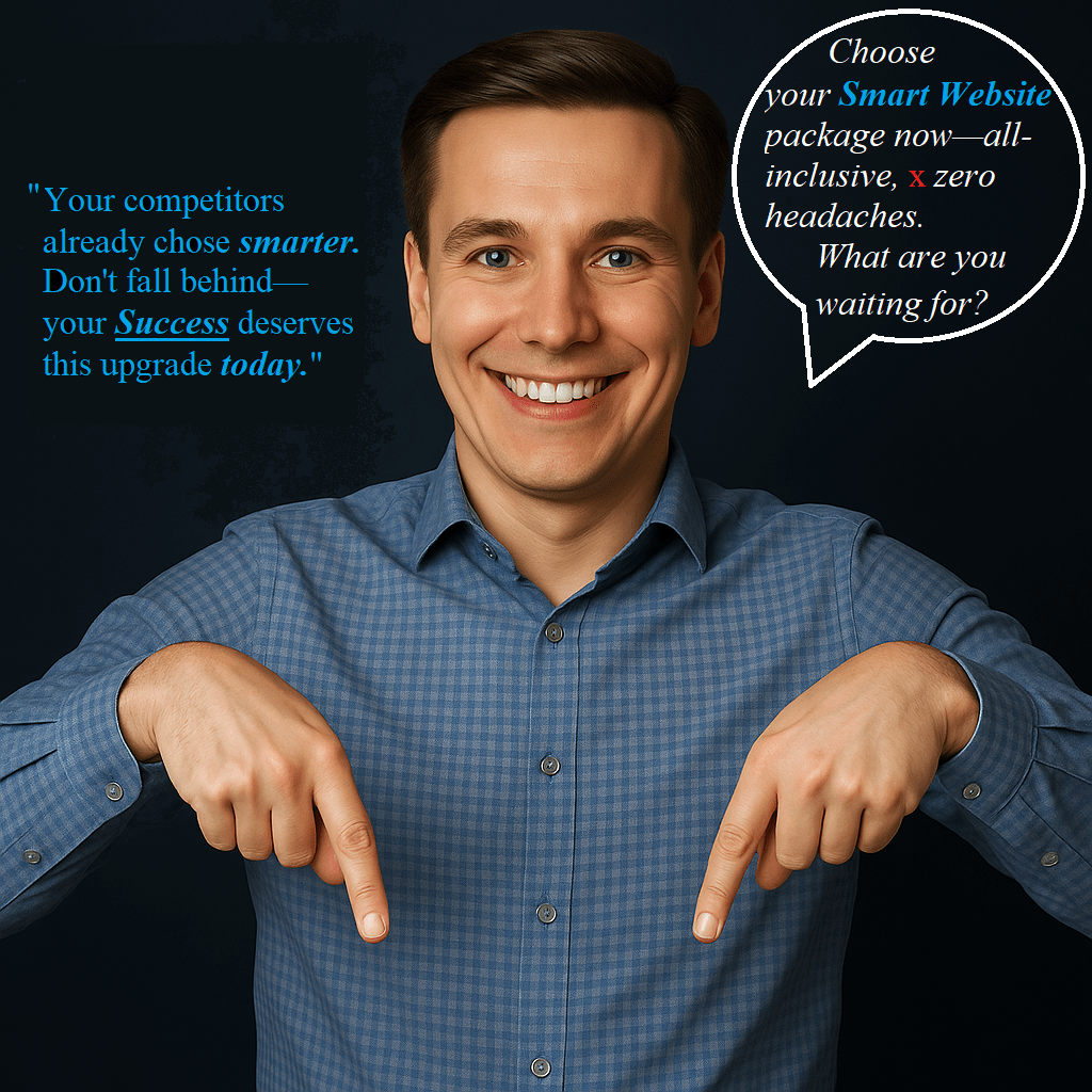 Man pointing down